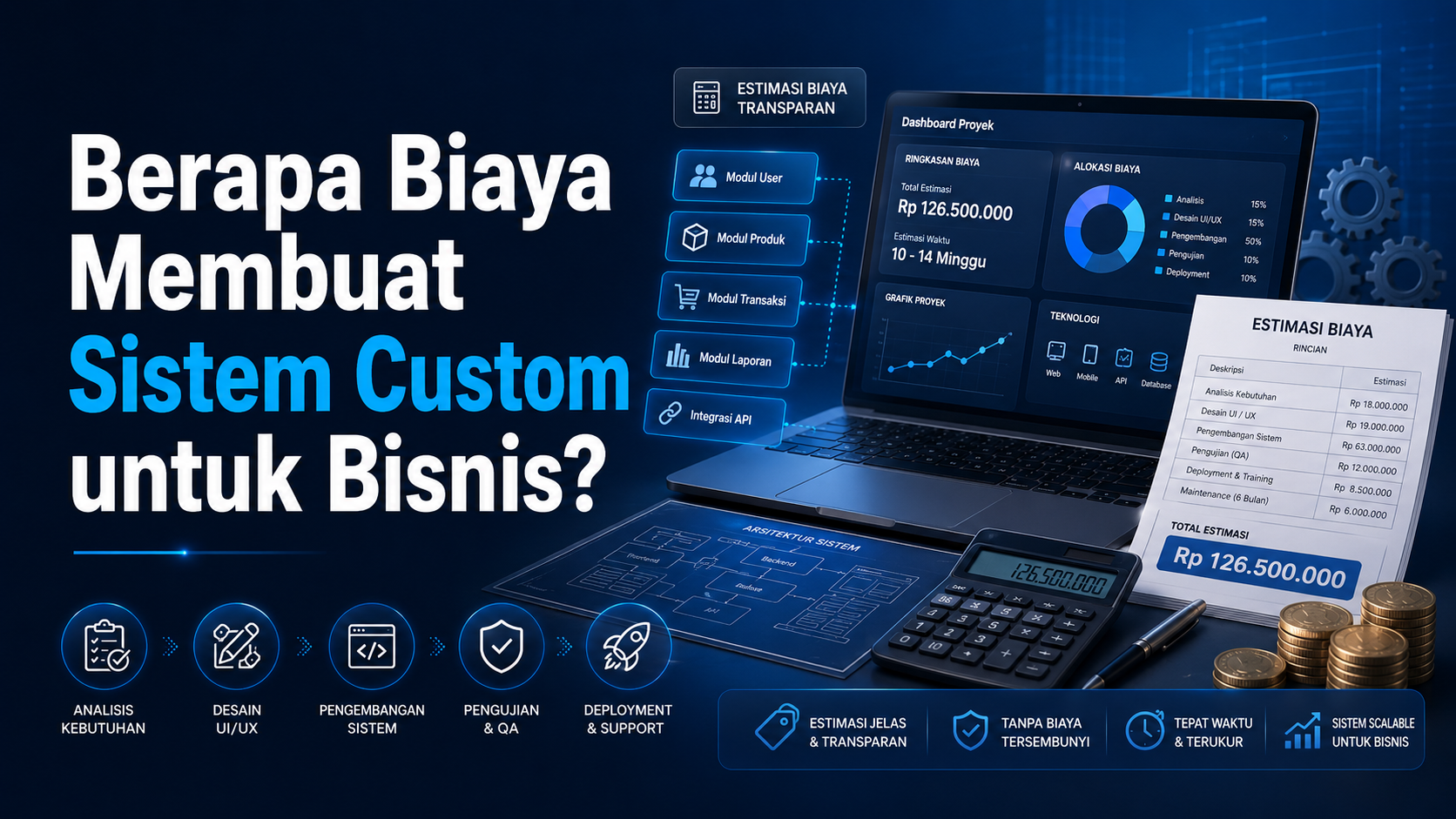 Biaya membuat sistem custom untuk bisnis
