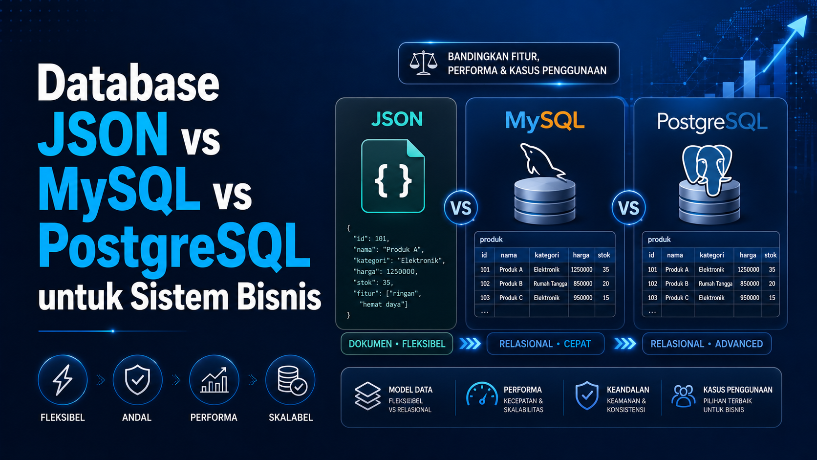 Database JSON vs MySQL vs PostgreSQL