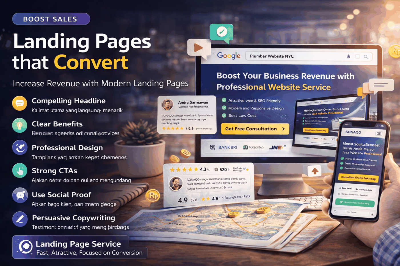 High converting landing page