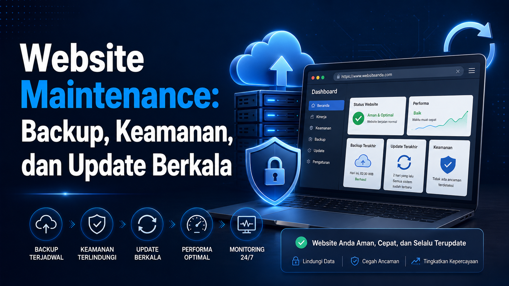 Website maintenance backup keamanan dan update