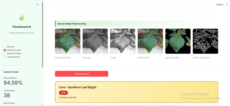 Tahap preprocessing visual PlantGuard AI